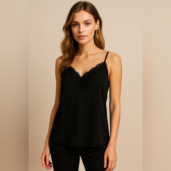 🖤Socialite Women’s Lace Trim Cami - Size M, Black 🖤 - Picture 1 of 11